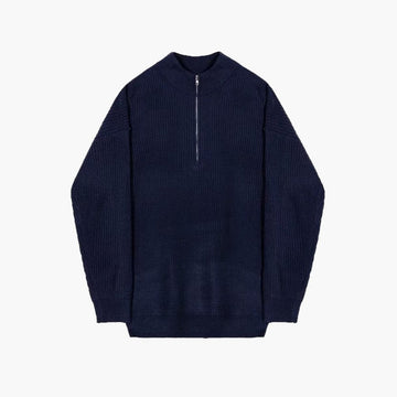 Ribbed Knit Half Zip Sweater