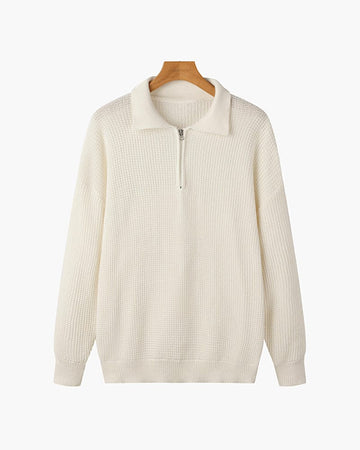 Waffle Knit Zipped Sweater